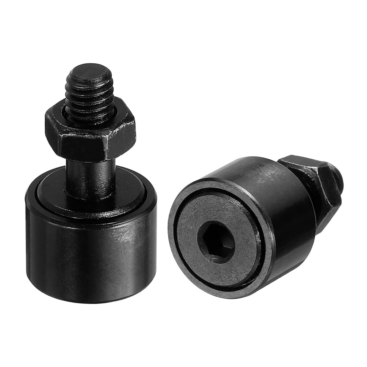 2Pcs CF6 Cam Follower KR16 Needle Roller Bearing, Chrome Steel Track Runner Bearings, 19mm Roller Dia M6x1mm Male Thread Stud Type Black Oxide for Machine Tool Guide Rail