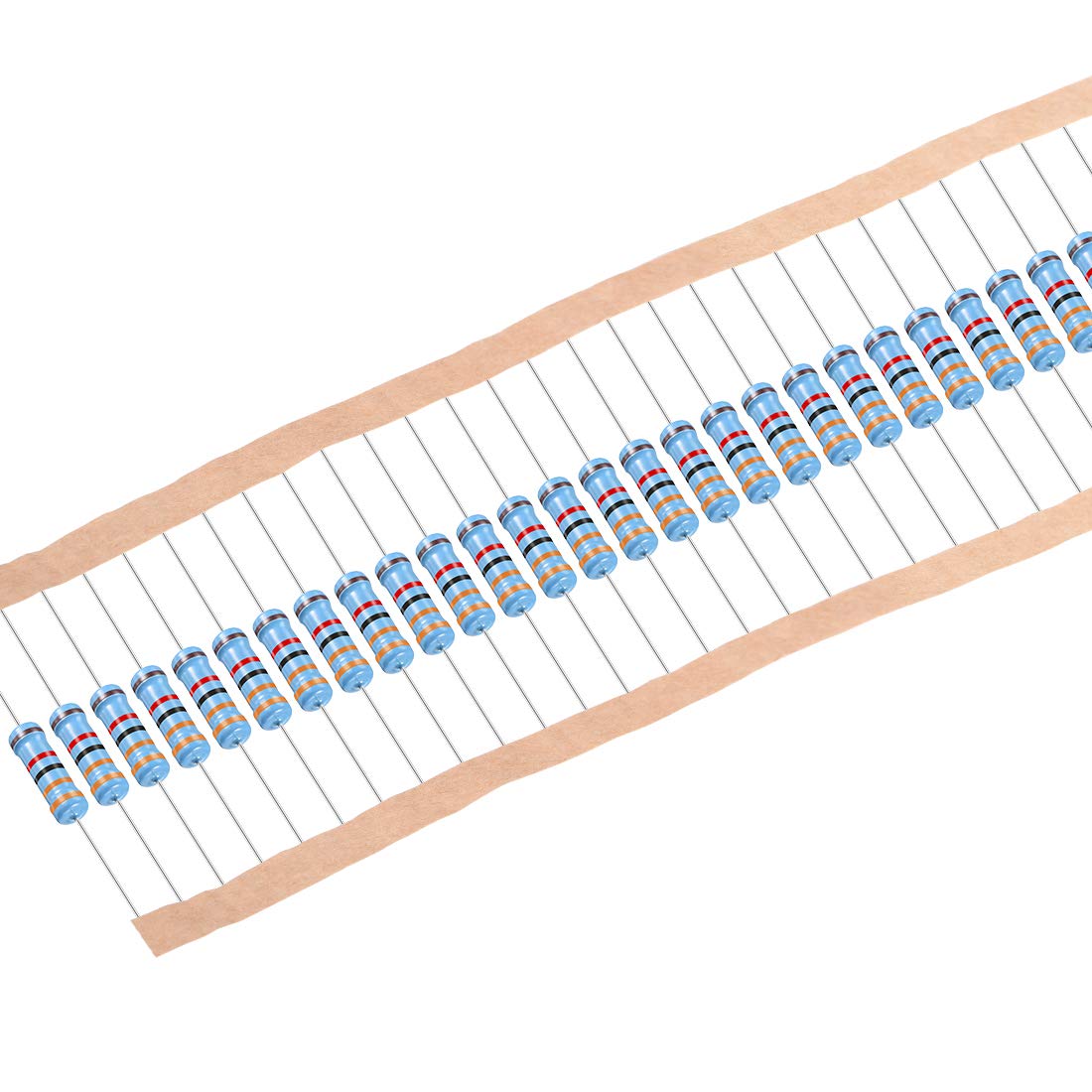 30Pcs 33K Ohm Resistor, 2W 1% Tolerance Metal Film Resistors, Lead, 5 Bands for DIY Electronic Projects and Experiments