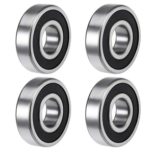 6305-2RS Deep Groove Ball Bearings Z2 25mm X 62mm X 17mm Double Shielded Carbon Steel 4pcs