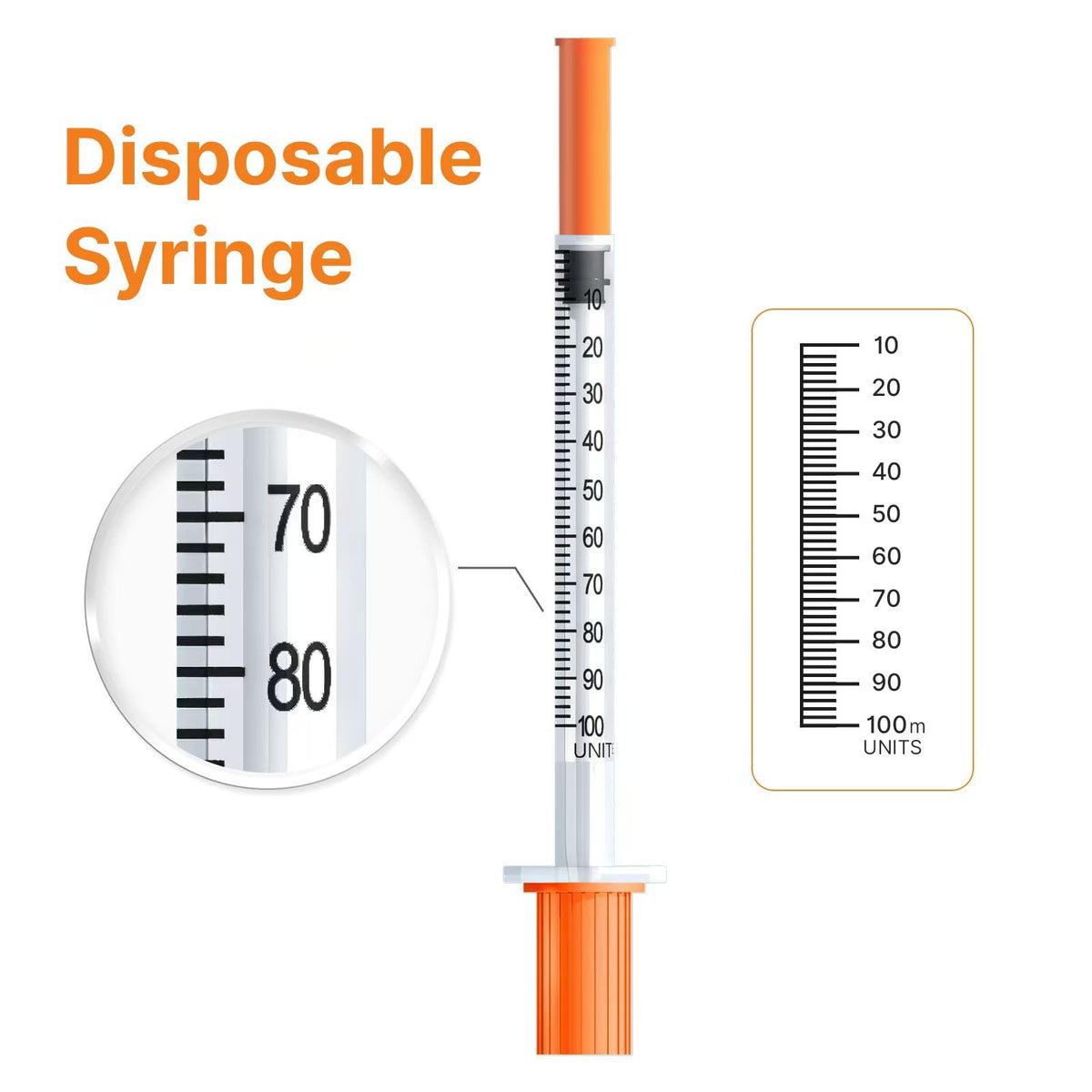 100pack 1ml/cc 31G 5/16 pulgada jeringas de laboratorio, Paquete Individual