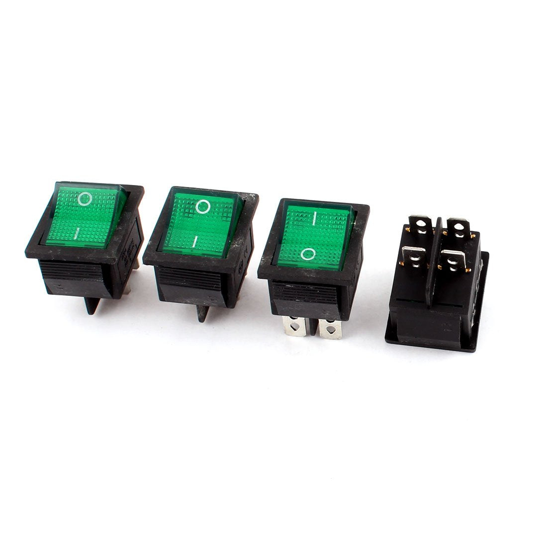 a15010600ux0337 DPST ON-Off 4pin Snap in Mount Rocker Boat Switch, 4 Piece, AC 250V 15 Amp, 125V 20 Amp