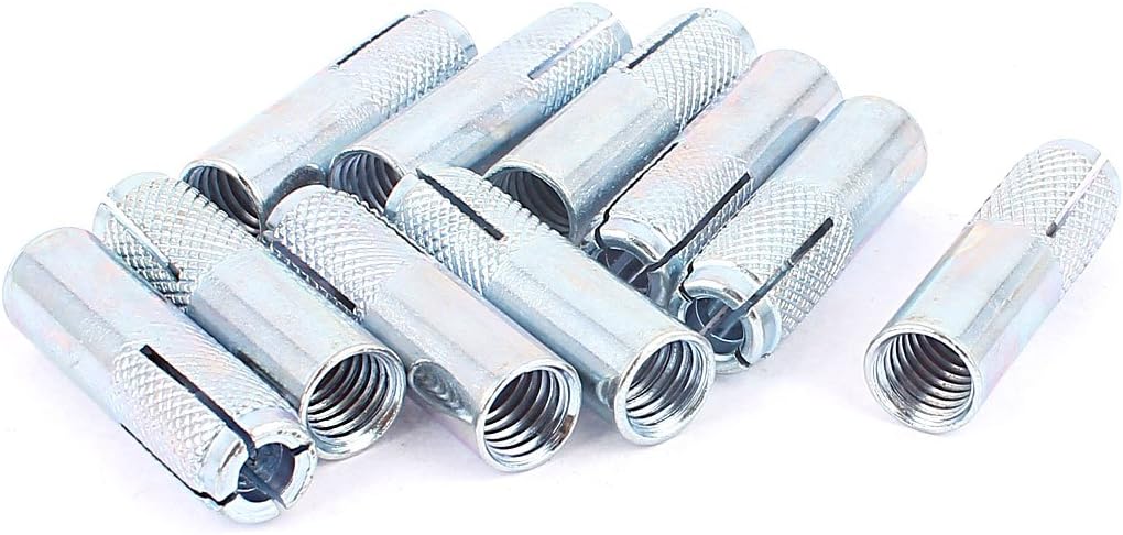 10 Pcs 40mm Long Metal M10 Threaded Expansion Bolt Sleeve Anchors Tool