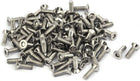 M2.5x8mm Grade 10.9 Countersunk Flat Head Hex Socket Cap Screw Silver Tone 100pcs