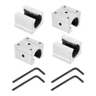 4pcs SBR20UU Linear Bearing Block 20mm Open Slide Bearing Long Block for SBR20 Linear Motion Shaft Guides Slide Rails as 3D Printer CNC Router Part, Silver Tone