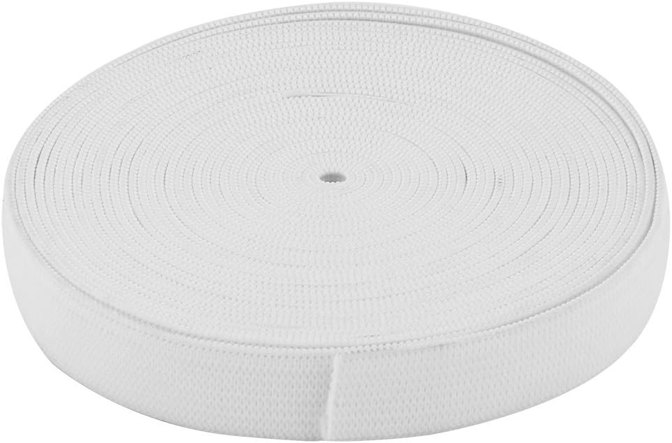 LinkMejor Tailor Polyester Handmade Sewing Stretchy Braided Elastic Band Strap 6 Yards White