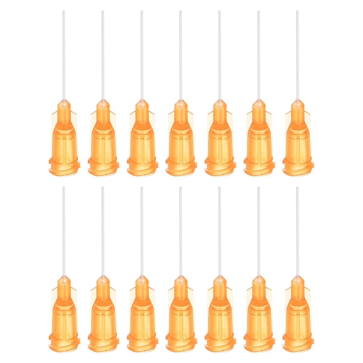 50 Pcs 23G Plastic Dispensing Needles, 1" PTFE Glue Needle Tube Blunt Luer Lock Tips with PP Flexible Needle for Liquid Glue Gun, Orange