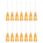 50 Pcs 23G Plastic Dispensing Needles, 1" PTFE Glue Needle Tube Blunt Luer Lock Tips with PP Flexible Needle for Liquid Glue Gun, Orange