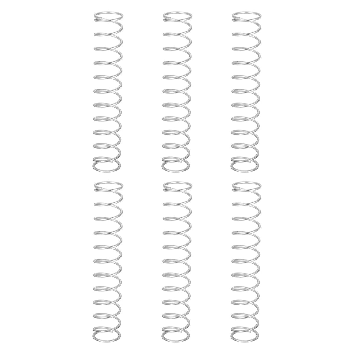 6Pcs Compression Springs, 1.6mm Wire Diameter x 18mm OD x 100mm Length 304 Stainless Steel Extension Spring Ballpoint Pen Pressure Springs for Shop Home Repairs, Silver