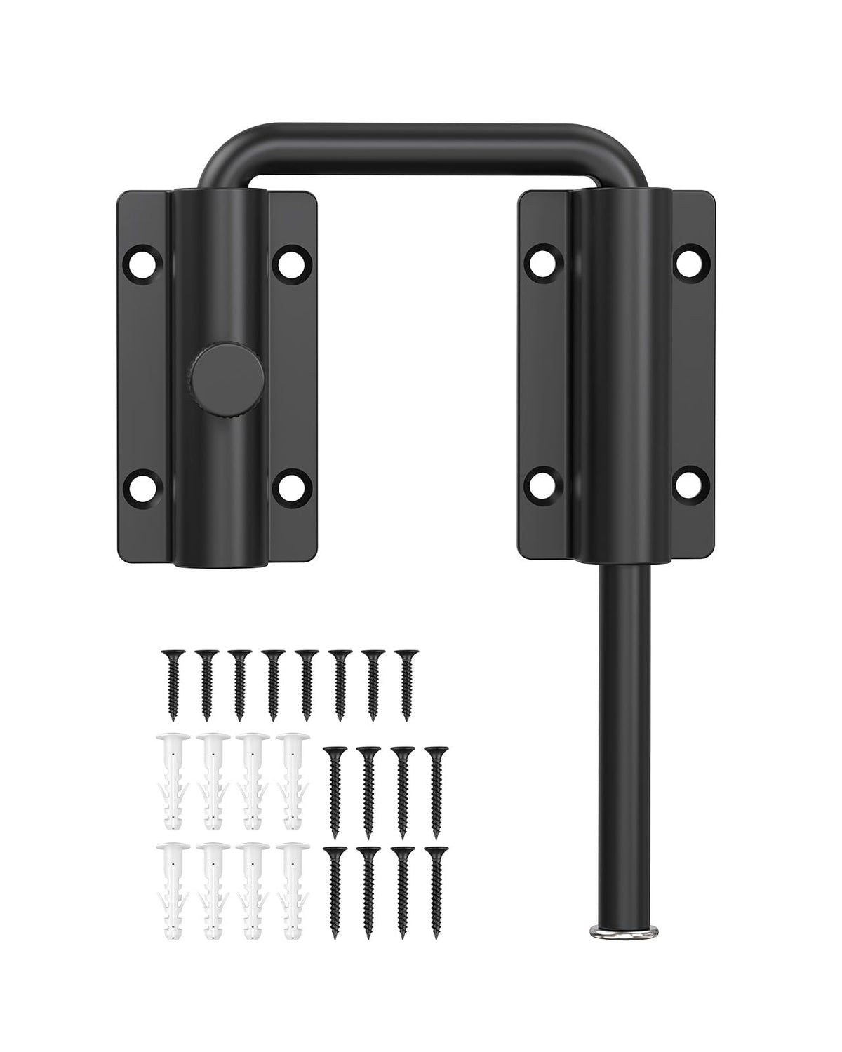 LinkMejor Inel de Încuietoră pentru Ușă Glisantă, 90/180 Grade Încuietorile U-Bolt pentru Magazie, Negru 1Pc
