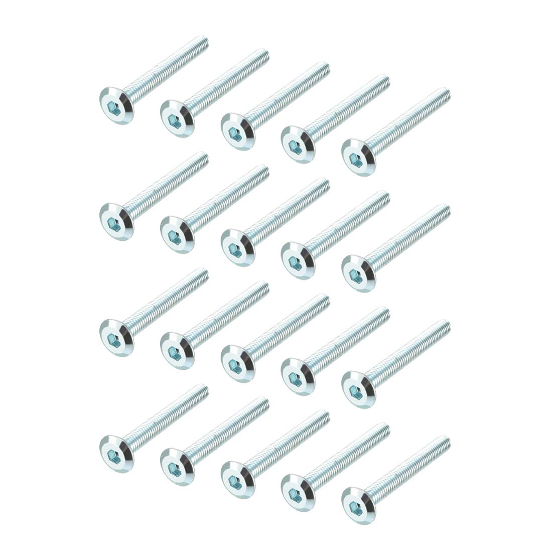 M6x50mm Furniture Bolts Hex Socket Screws Fastener Zinc Plated 20pcs