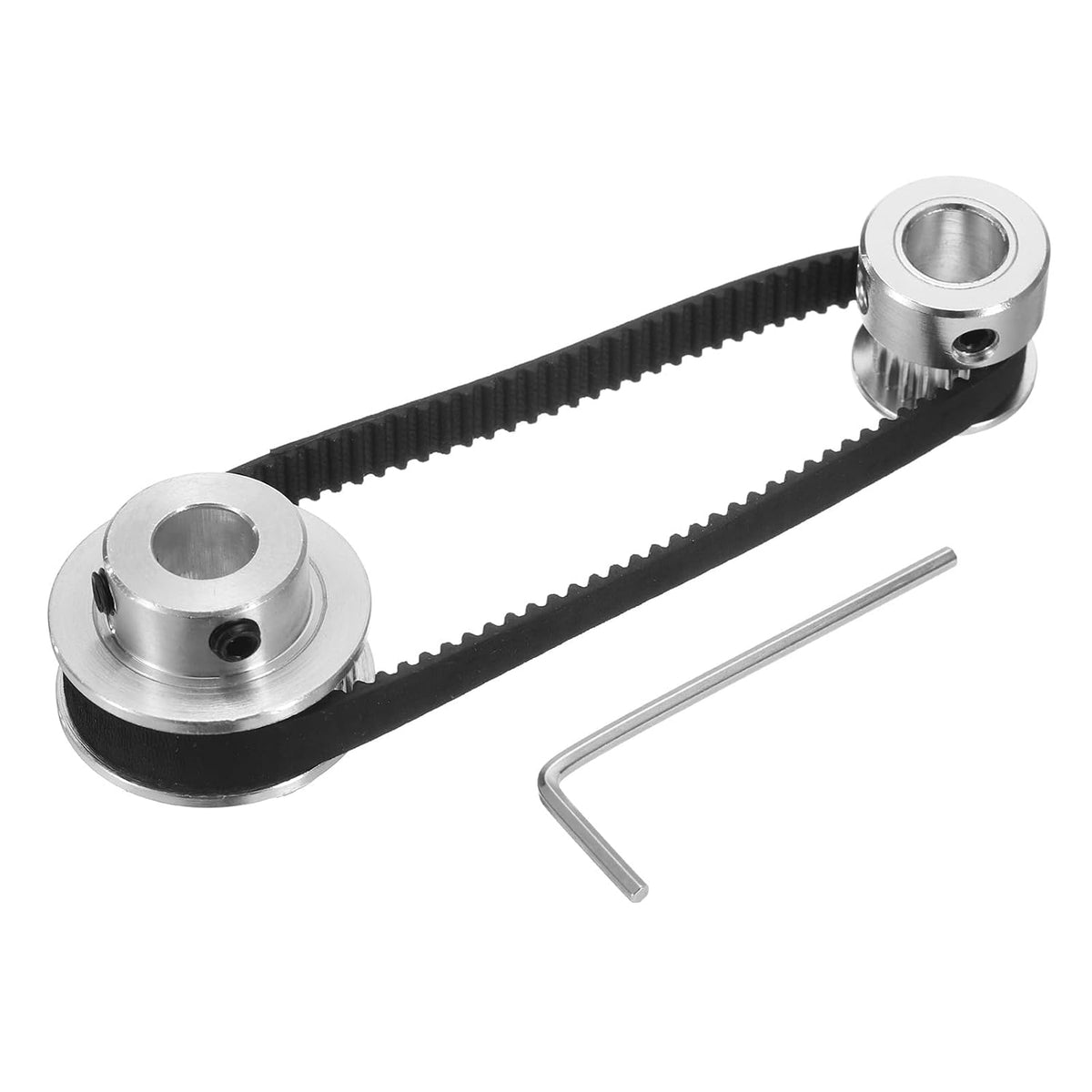 GT-2 Synchronous Wheel 20&36 Teeth 8mm Bore, Aluminum Alloy Timing Pulley Wheel with 1Pcs Length 200mm, Width 6mm Belt for 3D Printer, CNC Machine (20-36T-8B-6)