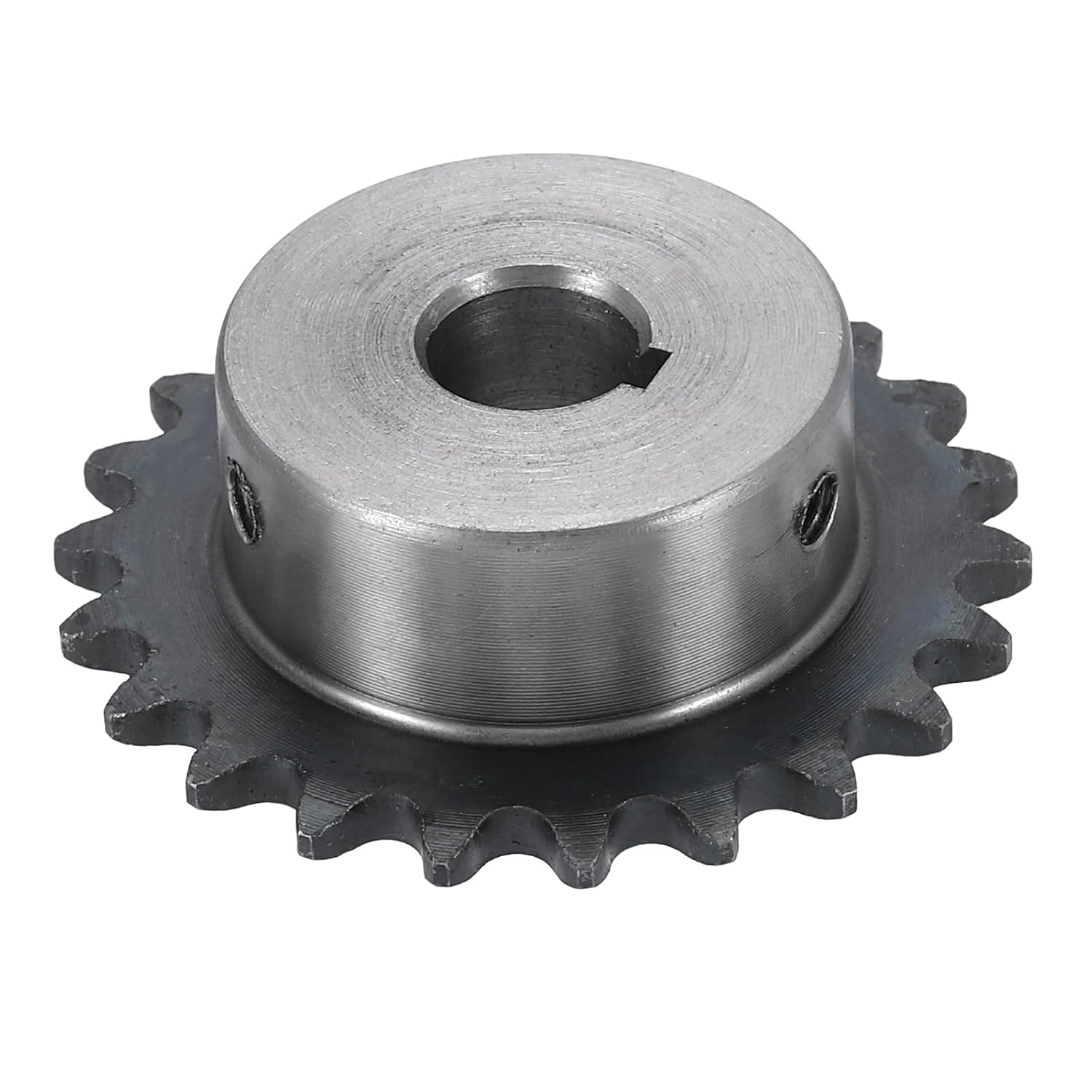 #25 Chain Roller Sprocket 12mm Bore 53.5mm OD, 25 Tooth C45 Carbon Steel ANSI #25 Roller Sprocket Round Hole Without Surface Finished with 4x1.8mm Keyway for ISO 04C Chain