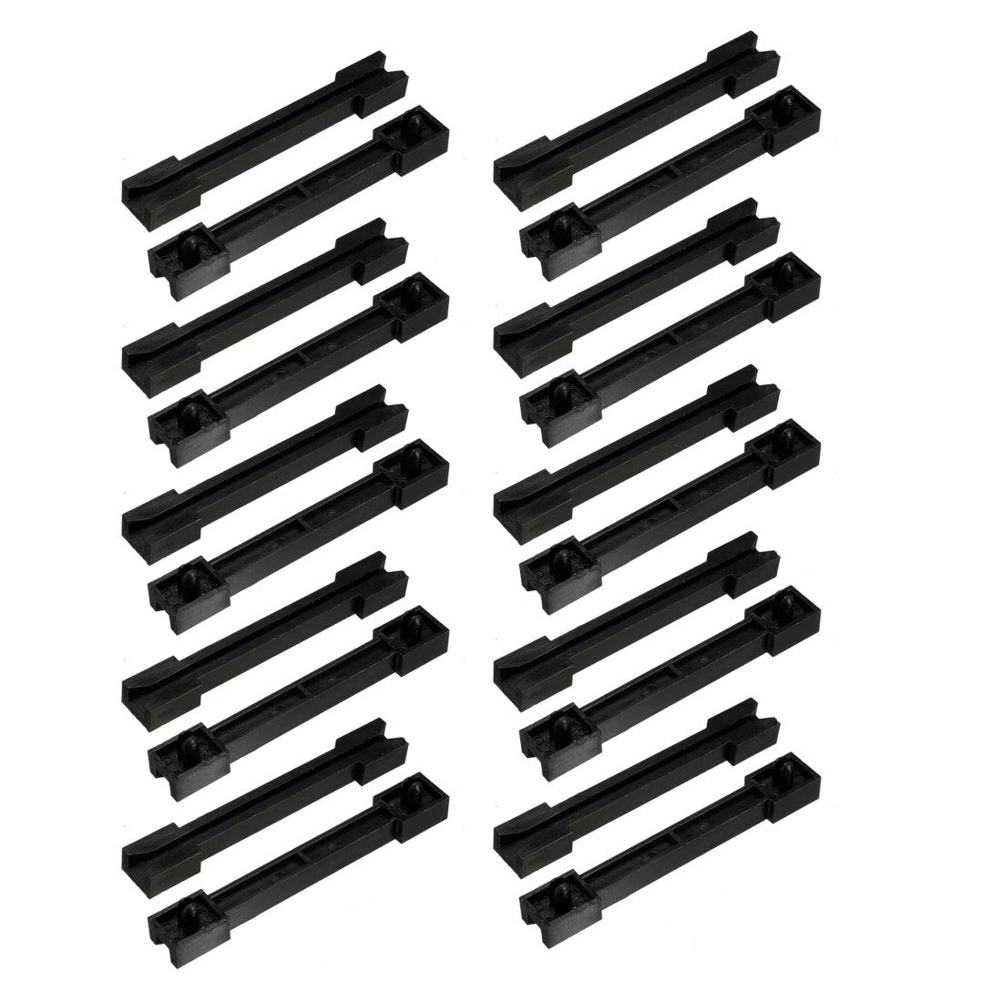 20pcs Horizontal Mounting PCB Circuit Board Slot Guide Rail Holder Bar Black