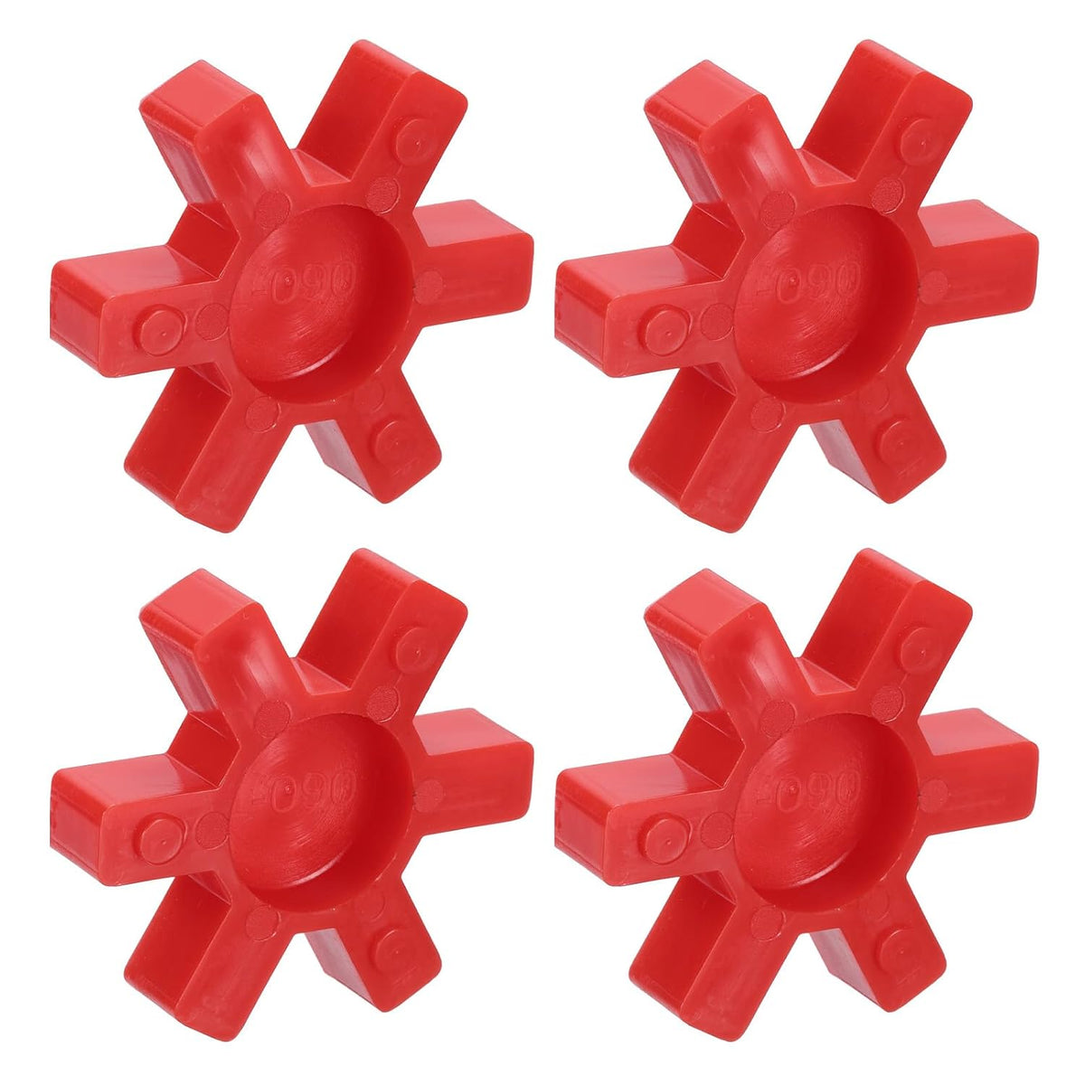 4pcs L090 Jaw Coupling Insert, Urethane Flexible Solid Type Center Insert for L-Jaw Couplings, Red