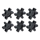 6pcs L075/L095/L100 Jaw Coupling Insert, Flexible Solid Type NBR Rubber Jaw Coupling Center Inserts for L Jaw Coupling L-Jaw Coupler Set, Black