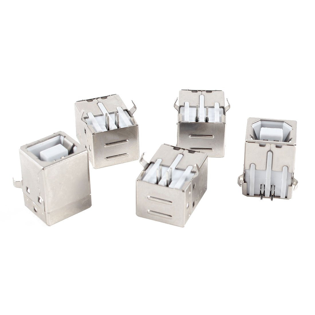 USB Female Type-B Jack 4-Pin Right Angle PCB DIP Socket Connector, 5 Pieces