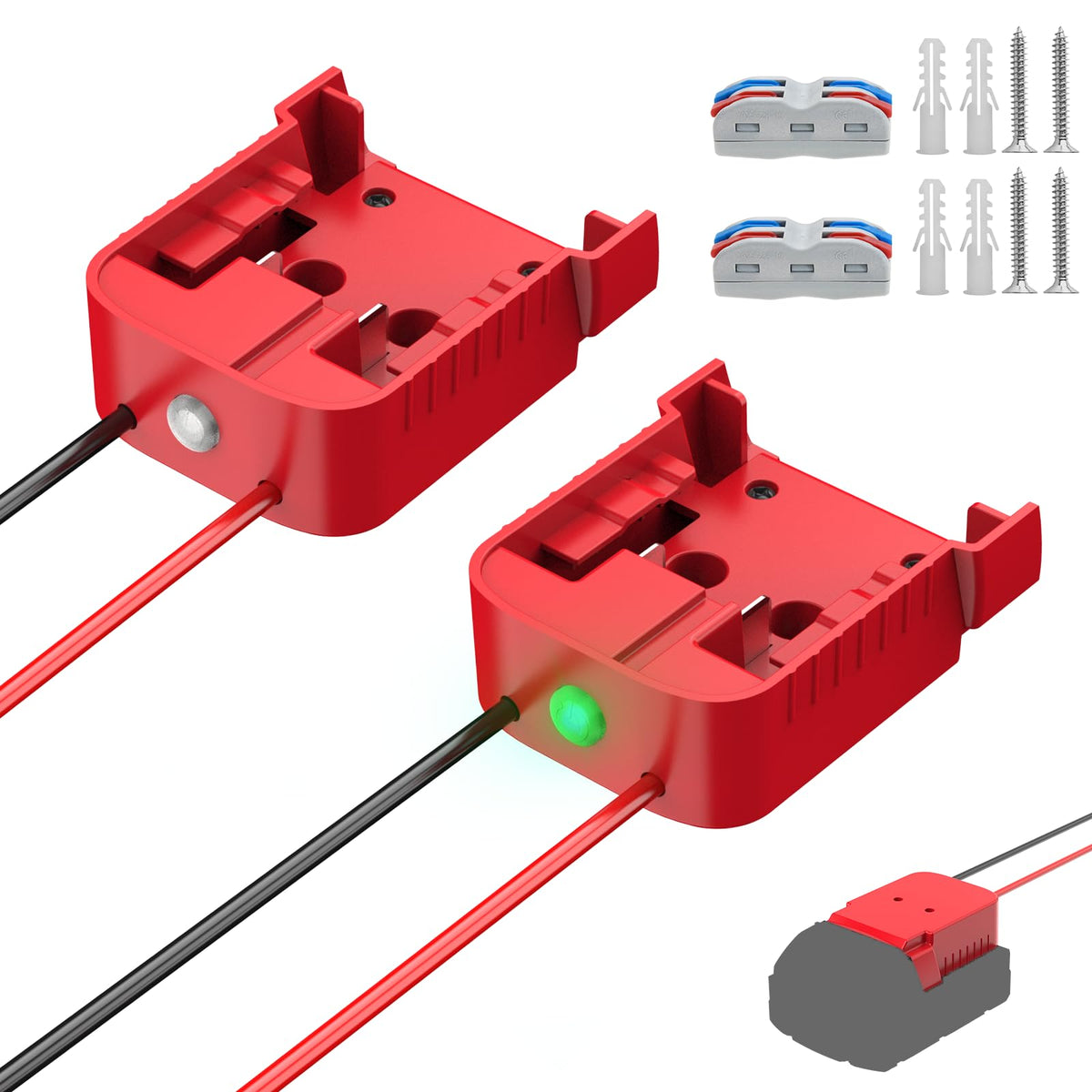 LinkMejor 2 Packs Adattatore BatteriaCompatibile Milwaukee 18V Batteria
