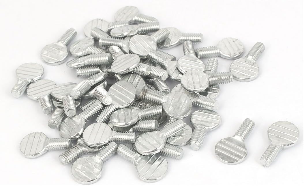 M6 x 12mm Machine Threaded Carbon Steel Racket Thumb Screws 50 Pcs