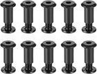 Screw Post Fit for 5/16"(8mm) Hole Dia, Male M6x12mm Belt Buckle Binding Bolts Leather Fastener Carbon Steel Black 10 Sets