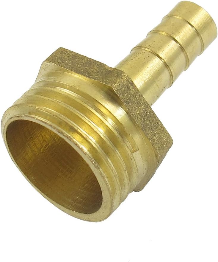 Gold Tone Brass 8mm Fuel Gas Hose Barb 1/2"PT Male Thread Coupling Fitting