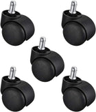 2-inch Swivel Casters Nylon Twin Wheels Universal 11mmx22mm Stem Caster Wheel Black 5pcs