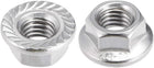 M10 Serrated Flange Hex Lock Nuts, 316 Stainless Steel, 2 Pcs