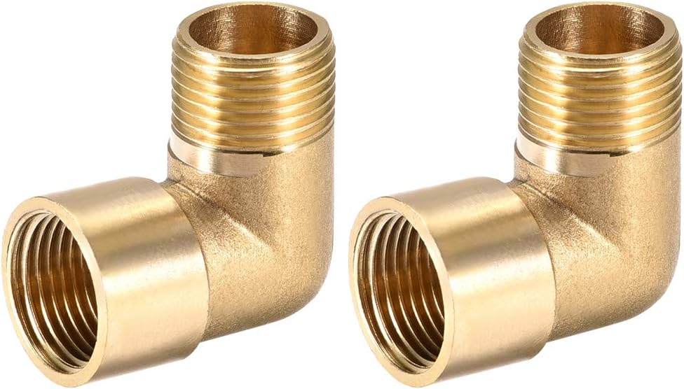 Brass Hose Fitting 90 Degree Elbow G3/8 Male X G3/8 Female Pipe Fittings 2pcs