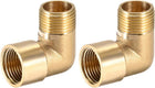 Brass Hose Fitting 90 Degree Elbow G3/8 Male X G3/8 Female Pipe Fittings 2pcs