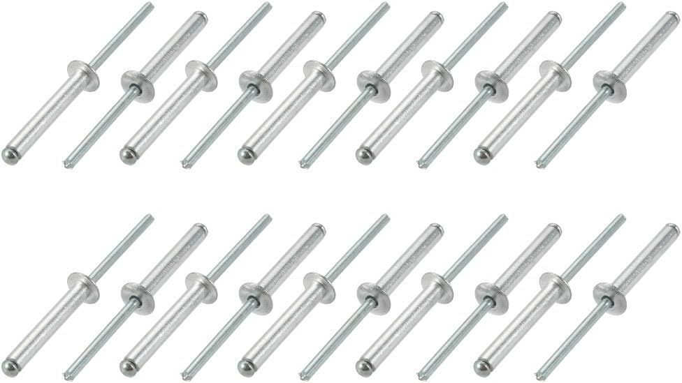 20 Pcs 5mm x 30mm Aluminum/Steel Open End Blind Rivets