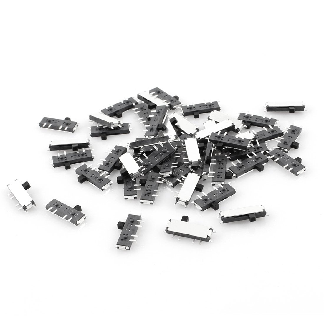 50 Pcs On/Off/On 3-Position 8 Pin DPDT Surface Mounted Devices SMT Slide Switch 10mm x 3mm