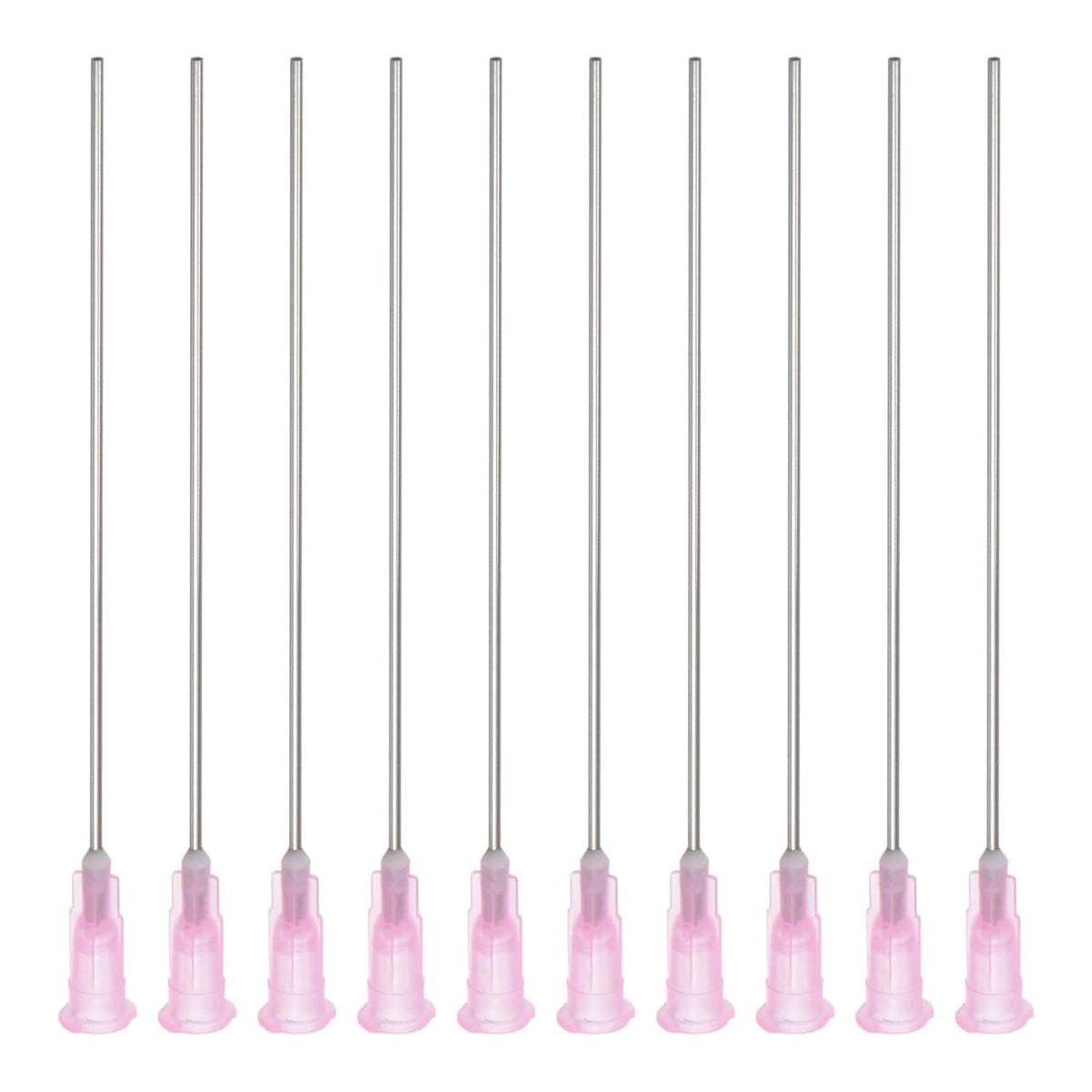 Industrial Blunt Tip Dispensing Needle with Luer Lock for Liquid Glue Gun, 18G 3-1/5", 10 Pcs (Pink)