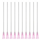 Industrial Blunt Tip Dispensing Needle with Luer Lock for Liquid Glue Gun, 18G 3-1/5", 10 Pcs (Pink)