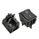 5Pcs AC 16A/125V 16A/250V 4 Terminal 2 Position Boat DPST Rocker Switches Black