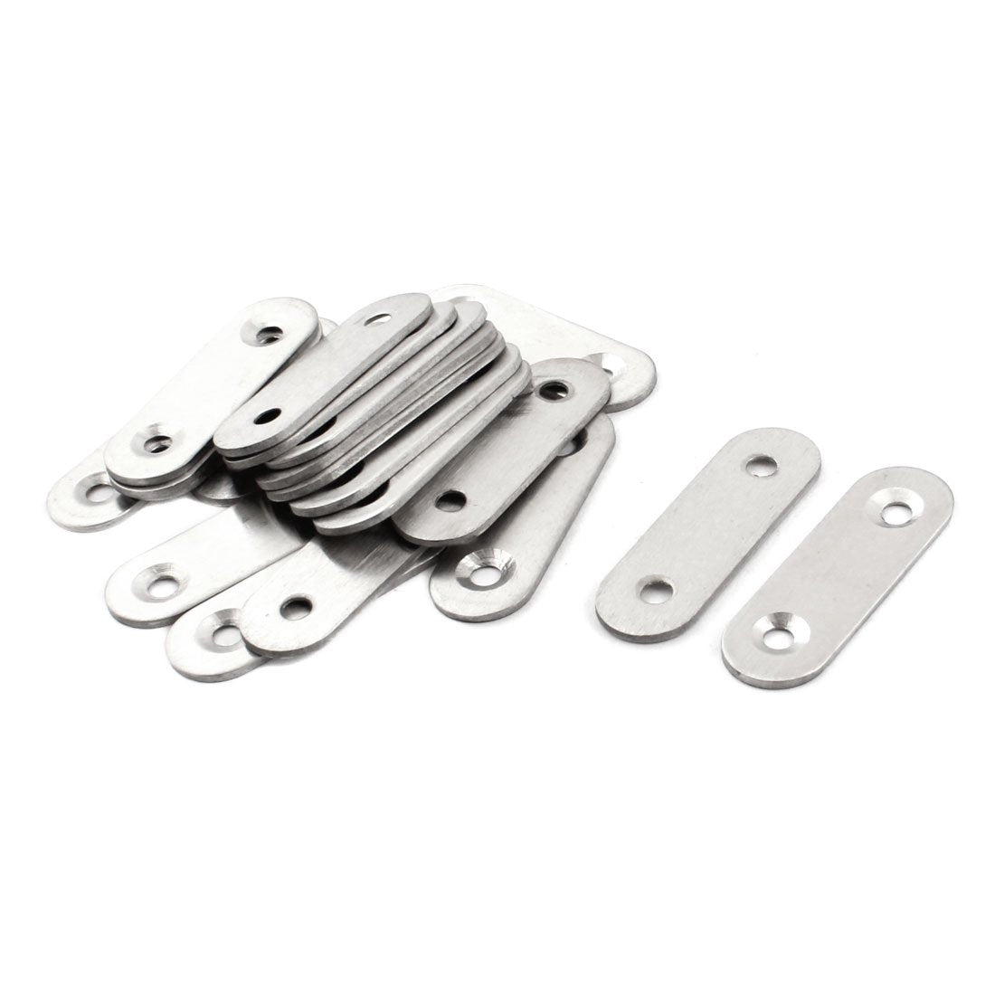 a14082000ux0057-DM Two Holes Straight Corner Bracket Silver Tone, 47 mm x 15 mm x 2 mm Size (Pack of 20)