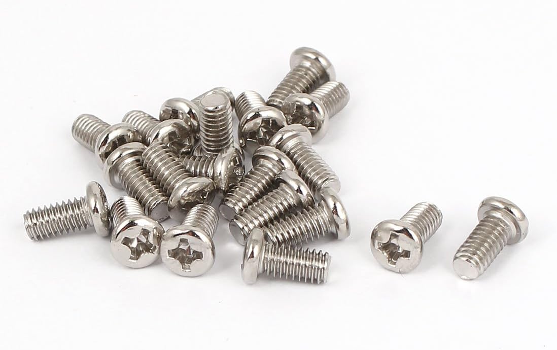 M4x8mm Thread 0.7mm Pitch Phillips Cross Head Bolt Machine Screw 20pcs