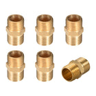 Brass Male to Male Straight Pipe Hex Fitting G1/4 x G1/4 Male Thread Connector 6pcs