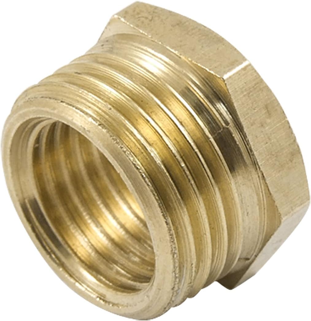 16mm Male to 12mm Female Brass Hex Head Bushing Pipe Fitting Adapter