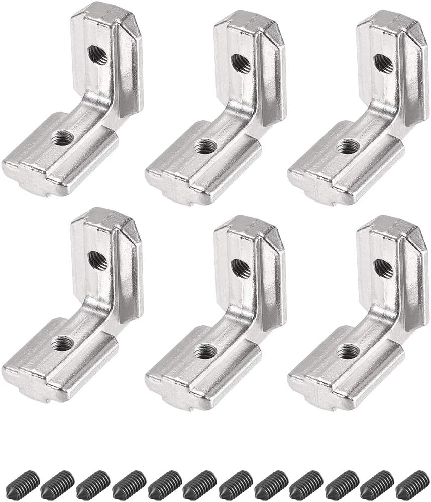 Interior Joint Bracket, Inside Corner Connector 4040 Series with Screws for Aluminum Extrusion Profile, 6 Pcs