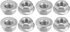M8 Serrated Flange Hex Lock Nuts, 304 Stainless Steel, 8 Pcs
