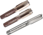 Metric Machine Hand Tap Set M10 and M12 H2 HSS Uncoated 3 and 4 Straight Flutes Thread Tapping DIY Tool 3pcs