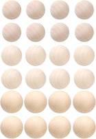 24pcs Round Wood Balls 30+35+40mm Diameter Unfinished Solid Wooden Beads, Small Natural Craft Balls for DIY Craft Projects Art Ornaments