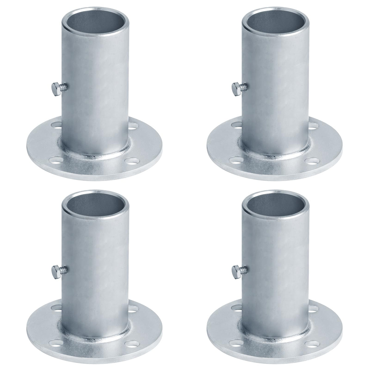 LinkMejor 4 Pack 1-5/8" Round Post Base, Flange per Piantana Pesante