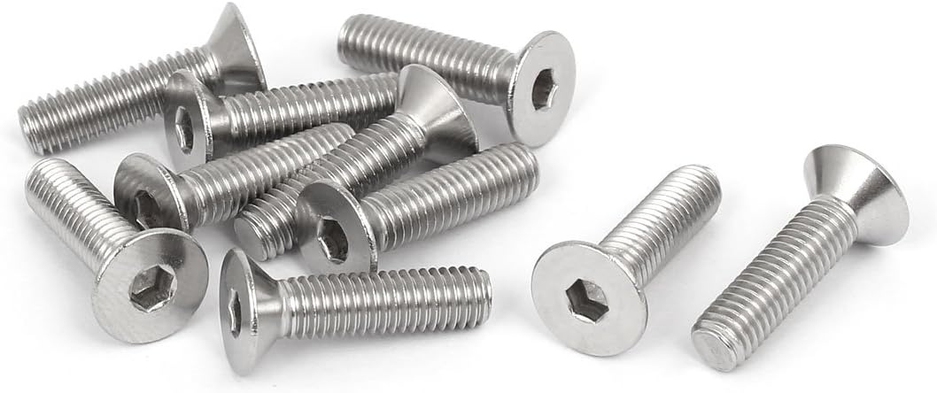 M5x20mm 316 Stainless Steel Countersunk Flat Head Hex Socket Cap Screw 10pcs