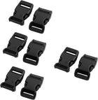 LinkMejor Plastic Backpack Strap Connecting Side Quick Release Buckle 16mm 8pcs Black