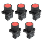 A12082000ux0371 1 NC N/C Red Sign Momentary Push Button Switch, 600V, 10 Amp, ZB2-EA42, 5pcs 22 mm