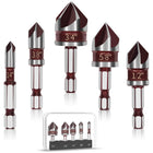 LinkMejor 5 Adet Delme Delik Çekiç Seti, 82-Derece HSS, Boyut 1/4"-3/4"