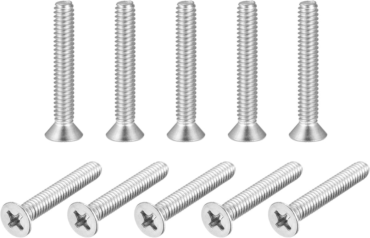 1/4-20x1-5/8" Flat Head Machine Screws Phillips 304 Stainless Steel Bolts 10pcs