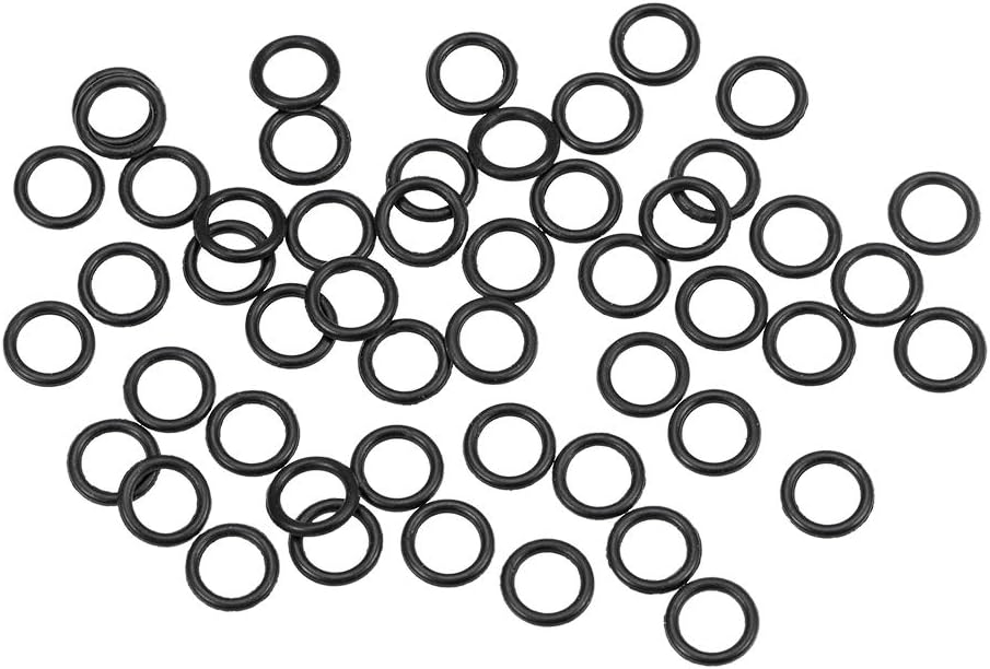 Nitrile Rubber O-Rings 6.5mm OD 4.5mm ID 1mm Width, Metric Nitrile Rubber Sealing Gasket for Automotive Machine Plumbing, Pack of 50