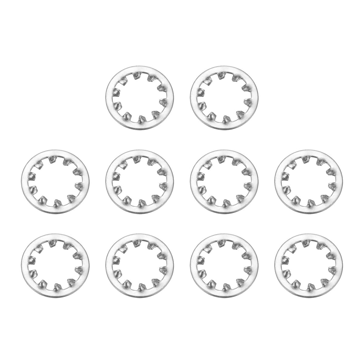 10Pcs 5/8 Internal Tooth Lock Washer, 304 Stainless Steel Multi-Tooth Star Washer Locking Fastener, Silver Tone