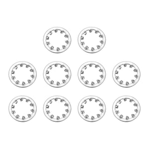 10Pcs 5/8 Internal Tooth Lock Washer, 304 Stainless Steel Multi-Tooth Star Washer Locking Fastener, Silver Tone